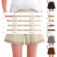 thumbnail image 6 of acuever Women's Shorts Shorts Summer Womens Wide Leg Linen Shorts Summer Casual Loose Pleated Elastic High Waisted Shorts Khaki Color Block Shorts（2Xl）, 6 of 6