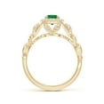 thumbnail image 2 of Angara Natural 0.45 Ct. Emerald with Diamond Halo Ring in 14K Yellow Gold for Women (Ring Size: 6), 2 of 10