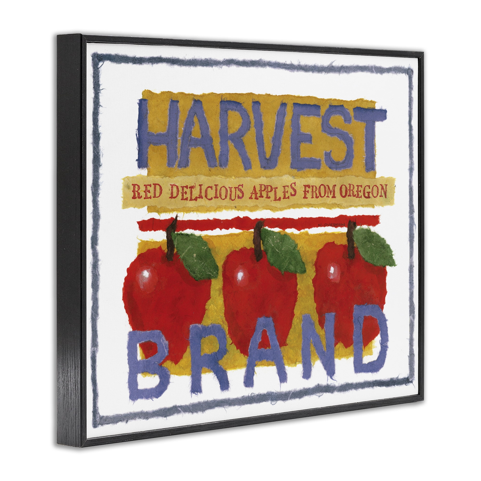 Stupell Industries Oregon Harvest Apples Food & Beverage Painting Black Framed Art Print Wall Art, 14 x 11