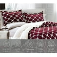 thumbnail image 2 of Elegant Comfort 3-Piece Luna Ogee Pattern Collection, Reversible Sherpa Comforter, Soft, Breathable & comfy Fabric, High Quality Micro-Suede, Ogee Pattern Sherpa Comforter, Queen, Wine Red, 2 of 5