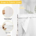 thumbnail image 6 of Grey Paisley No Hook Shower Curtain Waterproof, Bathroom Curtains with Snap in Liners and See Through Top Window, Boho Flower Botanical Leaf Branch Hotel Style Bathtub Curtains Shower 36"Wx78"L, 6 of 8