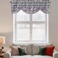 thumbnail image 3 of Tie Up Valances for Windows, Lavender Floral Adjustable Valance Curtains Window Treatment for Living Room, Purple Flowers Butterfly Black Gray Plaid Rod Pocket Kitchen Curtains & Drapes 42x18 Inch, 3 of 9