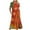 Orange summer dresses, variant on Wycnly Summer Dresses for Women Summer Dresses for Women 2025 Vintage Western Graphics Pleated Swing Tunic Maxi Dress with Pocket Ladies Elegant Ethnic Style Print Crewneck Short Sleeve Long Sun Dress