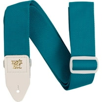 Ernie Ball Polypro Guitar Strap/Bass Strap - Teal w/ White