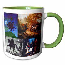 3drose, Headless Horseman Collage, 11oz Two-tone Green Mug