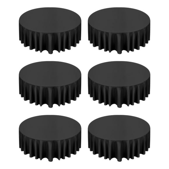 KFFKFF 6 Pack Polyester Table Cloth, 120 Inches in Diameter, Stain- & Wrinkle- Resistant, Machine Washable Table Clothes, Polyester Fabric Table Covers