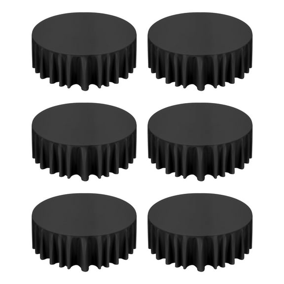 KFFKFF Black Round Tablecloths 6 Pack, 120-Inch Diameter, Durable and Wrinkle-Resistant, Machine Washable Polyester Fabric Covers for Weddings, Parties, Banquets, and Formal Gatherings