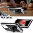 thumbnail image 5 of Samsung Galaxy S21 Ultra Metal Case with Screen Protector, Dteck Heavy Duty Military Rugged Shockproof Full Body Protective Cover with Kickstand, Water-Resistant, Slide Camera Protector Cover,Silver, 5 of 7