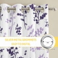 thumbnail image 6 of Purple Grey Botanical Kitchen Curtains Window Panels, Watercolor Spring Floral Summer Leaf Insulated Window Treatment Curtain, Grommet Curtains for Bedroom/Living Room/Bathroom, 2 Piece 52"Wx63"L, 6 of 8