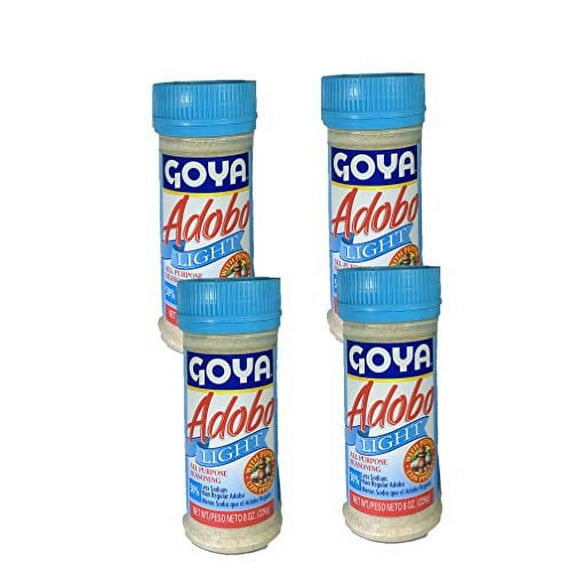 Goya Adobo Light with Pepper - 8 oz All Purpose Seasoning 50% Less Sodium (4 packs)