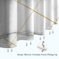 thumbnail image 6 of White Gold Geometric Marble Shower Curtain 84"x72" ,Bathroom Decorative Shower Curtains Set with 12 Hooks,Modern Waterproof Washable Shower Curtain, 6 of 6