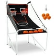 thumbnail image 5 of KFFKFF 82" Foldable Electronic Basketball, 2-player Indoor Hoops Challenge Game, Foldable Basketball Arcade Game with 4 Basketballs, 8 Play Styles, Digital Scoring System, and Air Pump, 5 of 9
