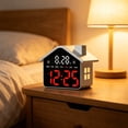 thumbnail image 6 of Alarm Clock House Shaped, Alarm Clocks for Bedroom LED Electronic Clock Multi Functional with Night Light, Two Alarms Snooze USB Powered, 6 of 6