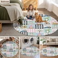 thumbnail image 5 of Easter Round Area Rug 3Ft Washable Small Circle Rugs for Kitchen Entryway, Spring Rabbits Colored Eggs Gnomes Trucks Plaid Non-Slip Carpet Floor Mats Indoor Outdoor Carpet Runner Aesthetic Home Decor, 5 of 8