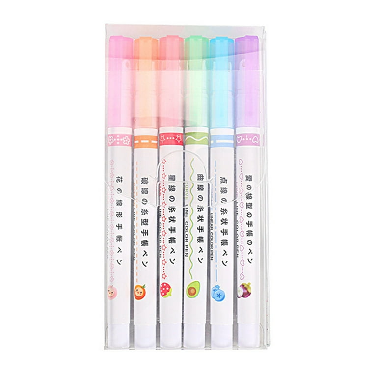 6PCS New Colorful Highlighter Pen Stationery Bright Marker Pens Writing Set