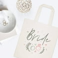 thumbnail image 3 of Floral Bride Wedding Cotton Canvas Tote Bag, 3 of 4