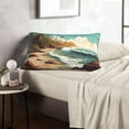 thumbnail image 6 of Naloa Coastal Palm Beach Pillowcase, Throw Pillowcase, Wrinkle-Free, Stain-Resistant with Hidden Zipper for Bedroom Sofa-16"x24", 6 of 6