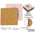 thumbnail image 4 of Inkdotpot Set of 6 Drink Coasters DecorativeNon,SlipCork Base4-inch Square PrintedCoastersEasy Clean- Unicorn, 4 of 8