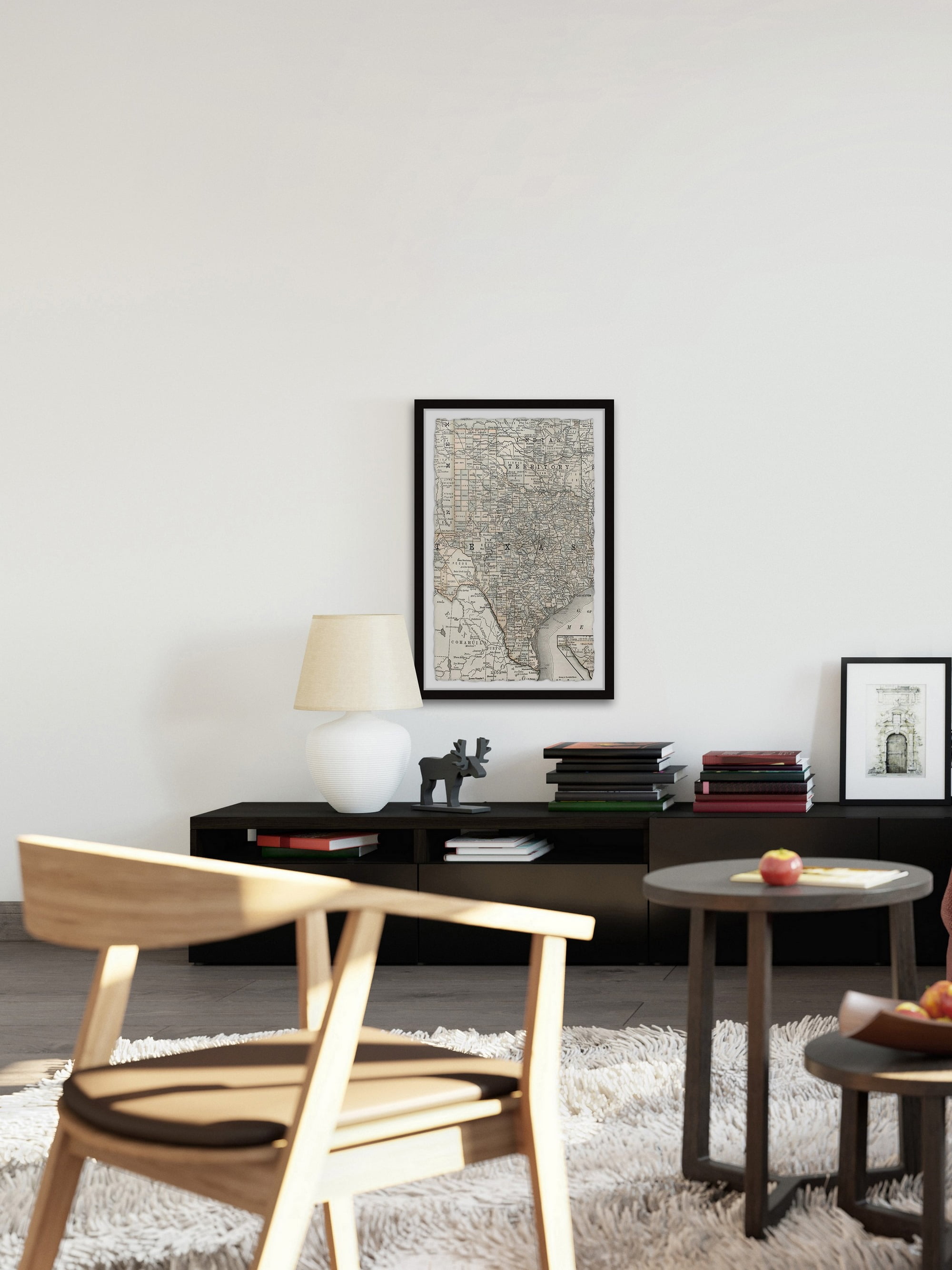 Marmont Hill Map of Texas Framed Wall Art, 30" x 45"