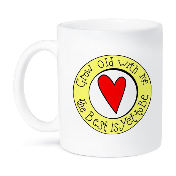 3dRose, Grow old with me the best is yet to be., 15oz Mug