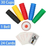 WOBOX Speed Stacking Cups Game Set - Family Interactive 30 Quick Cups with 24 Cards & 1 Bell, Educational Party Game for Kids & Adults, Color Matching Stacking Toy