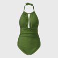 thumbnail image 2 of One Piece Swimsuit Women Tie Back Plus Size Strappy Bikini,Army Green,M, 2 of 4