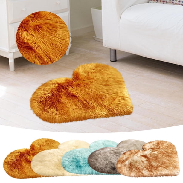 Fiudx Alfombra de Piel de Oveja Sintética, Suave y Cómoda, de Poliéster de Lujo, Antideslizante, Multiusos, para Dormitorio y Salón, Cálida En Invierno, 40 X 50 Cm.