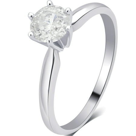 1/5 Carat T.W. Round Diamond 14K White Gold Solitaire Engagement Ring
