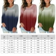 thumbnail image 2 of Lady Casual Loose T-Shirt Gradient Long Sleeve Blouse Tops Womens Blouses T Shirt Casual Tops Tee for Fall Autumn, 2 of 4