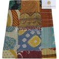 thumbnail image 2 of IndIan Handmade Patchwork Kantha Quilt Twin Size Cotton Kantha Bedspread, 2 of 2