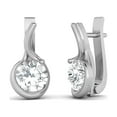 thumbnail image 2 of Mooneye 1.10 Ctw Round Moissanite Diamond 925 Sterling Silver English Lock Stud Women Gifts Earrings, 2 of 4