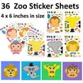 thumbnail image 3 of 36 Zoo Make A Sticker Scene Sheets with 6x9" Background Construction Paper- Great for Kid's Stocking Stuffers & Party Favors, Zoo Stickers for Kids, 3 of 7