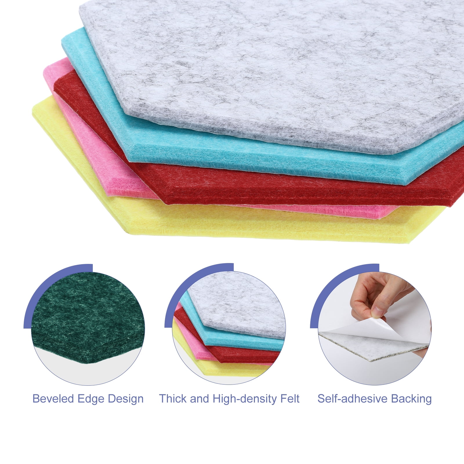 Hexagon Acoustic Panels B1 Fireproof Soundproof Foam Panels with 30 Push Pins(Blackish Green)