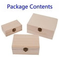 thumbnail image 6 of Gerich Plain Wood Wooden Square Hinged Storage Boxes Craft Gift Box,L, 6 of 10