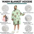 thumbnail image 5 of Green Highland Cow Flower Pattern Wearable Oversized Blanket,Wearable Blanket Hoodie for Adults,Cozy Hooded Blankets with Super Pockets,Super Warm Fuzzy Pullover for Women & Men, 5 of 6