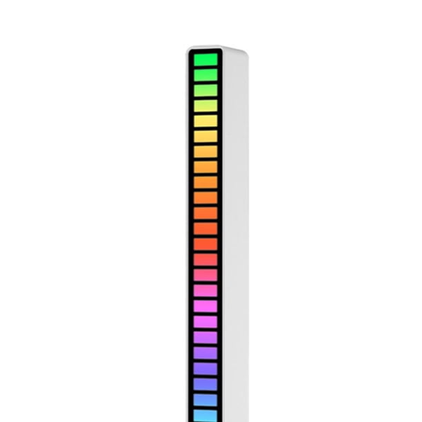 Lámpara de captación de control de sonido de música de luz de ritmo RGB (carga D tipo C blanca)