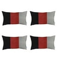 thumbnail image 2 of Boho-Chic Set of 4 Handcrafted Decorative Throw Pillow Cover Solid Jacquard 18" x 18" Black & Gray & Yellow Square Pillowcase for Couch, Bedding, 2 of 6
