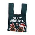 thumbnail image 2 of Bolso de muñeca navideño, bolso anudado en la muñeca para comprar artículos de fiesta, viajes navideños , Verde, 2 of 8