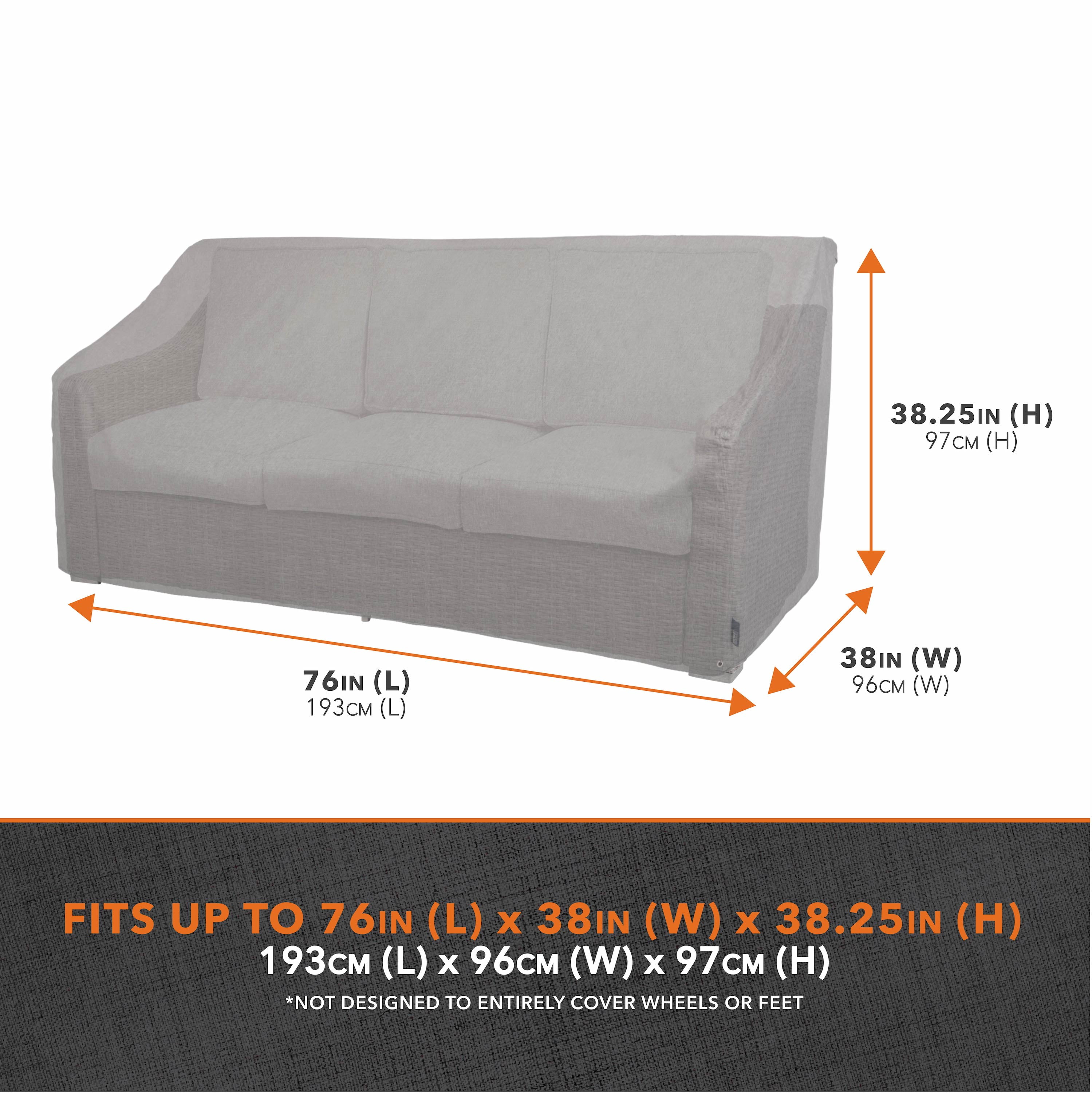 Modern Leisure Garrison Patio Loveseat Cover, Waterproof, Large, 76"L x 38"W x 38.25"H, Granite Gray