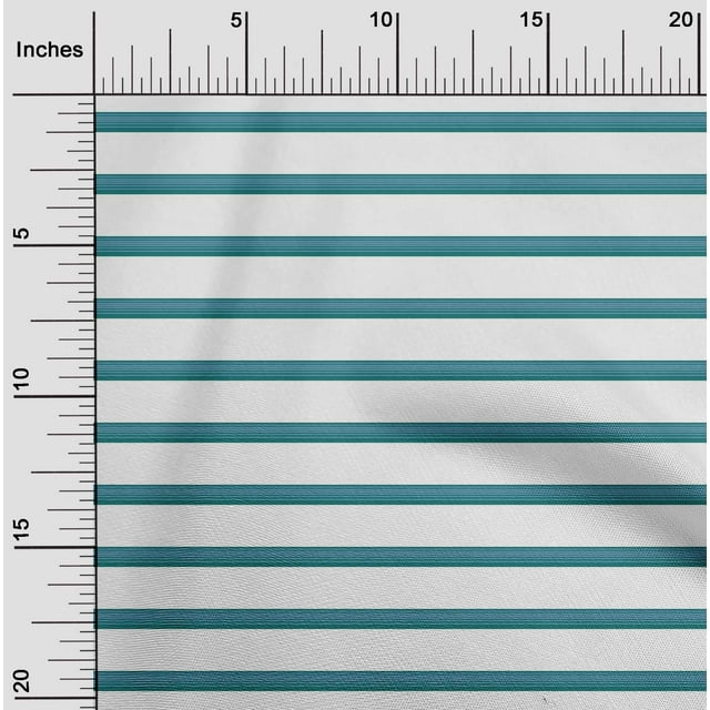 oneOone Coton Cambric Vert Sarcelle Tissu à Rayures Bloc Matière de Robe Tissu Imprimé Tissu au Mètre 56 Pouces de Large