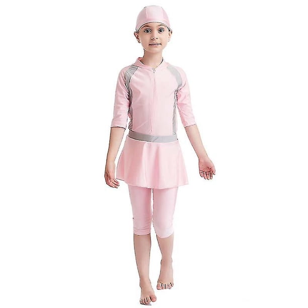 Girls Kids Muslim Swimsuit Islamic Swimwear Modest Burkini Swimming Beachwear