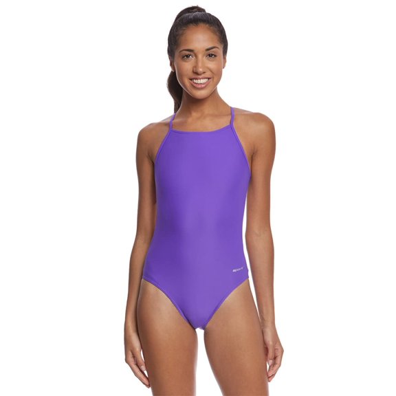 Sporti Light Wave Thin Strap One Piece Swimsuit, High Cut, Unpadded, Athletic (Women’s)