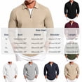 thumbnail image 3 of LYSMORA Men's Cable Textured Lapel Quarter Zip Long Sleeve Polo Shirt, Loose Fit Casual Business Athletic Tops, 3 of 8