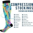 thumbnail image 4 of GZHJMY 1Pair Fashion Print Compression Socks for Women Men, Knee High Stockings for Athletic Sports,Running,Travel, 4 of 7