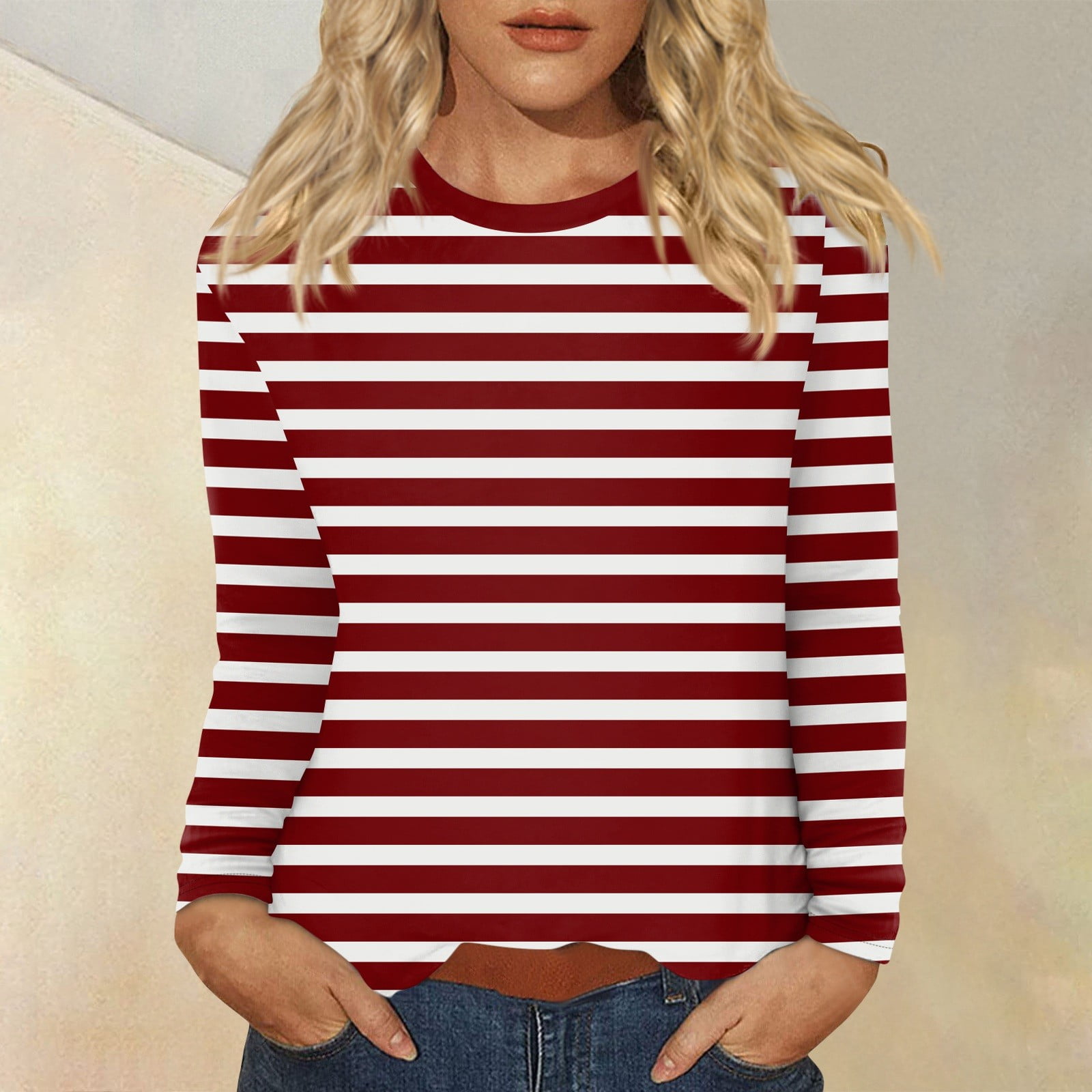 トップス WIDE STRIPED L-S TEE SHIRT MULTI 039231d6-2011-4fa3-bebf-