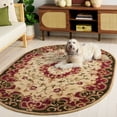 thumbnail image 4 of SAFAVIEH Classic Chedomir Floral Wool Area Rug, Ivory/Green, 7'6" x 9'6" Oval, 4 of 14