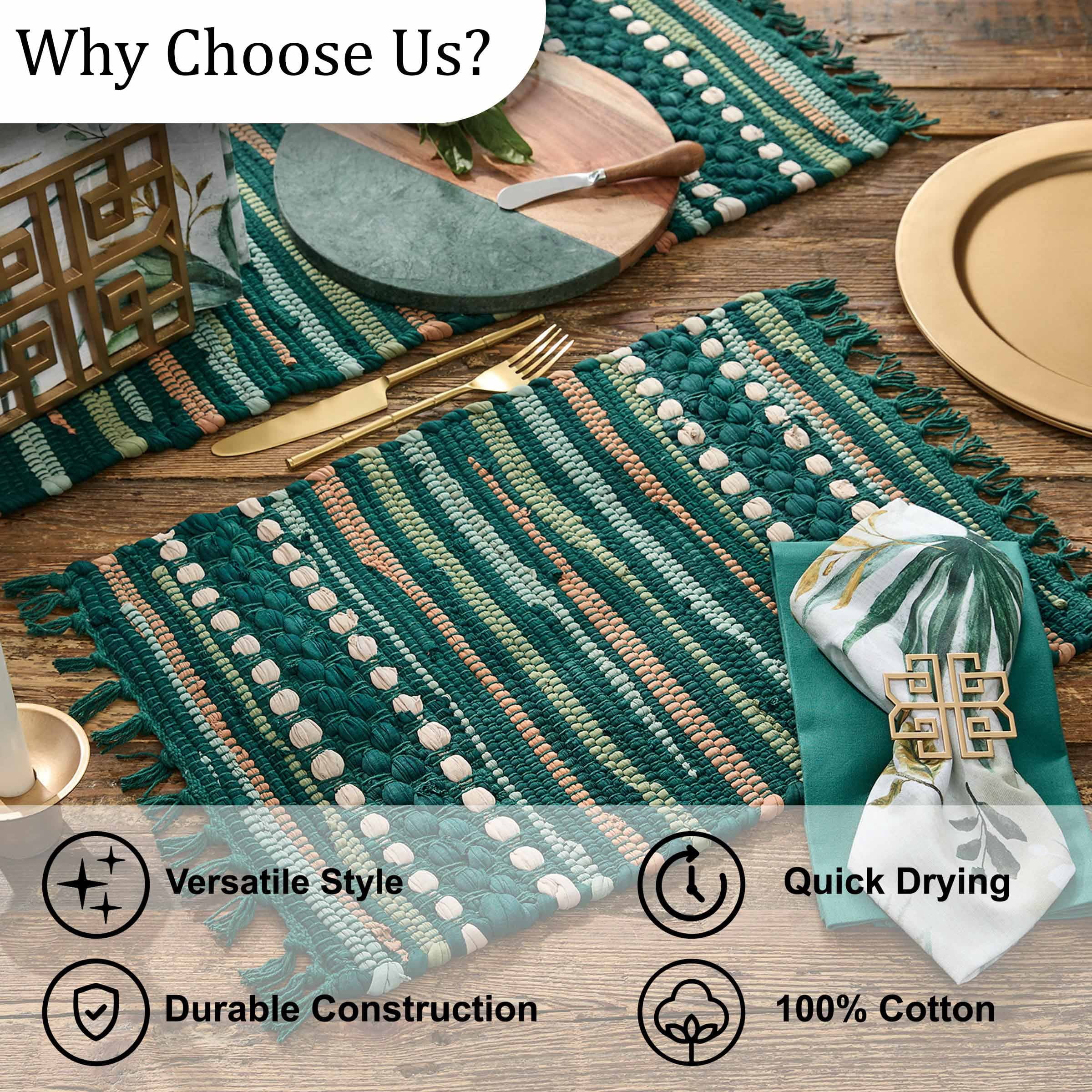 Park Designs Rainforest Chindi Green Table Runner 13" x 36"