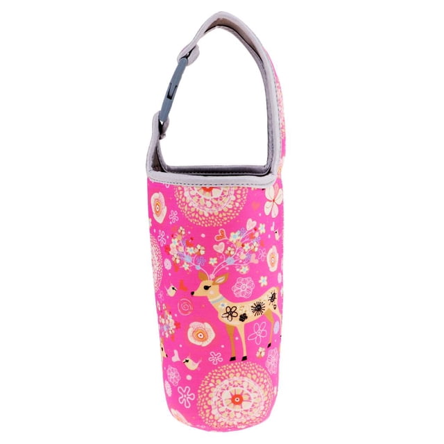 Funda aislante de neopreno kusrkot Bolsa portabotellas con hebilla Ciervo rosado