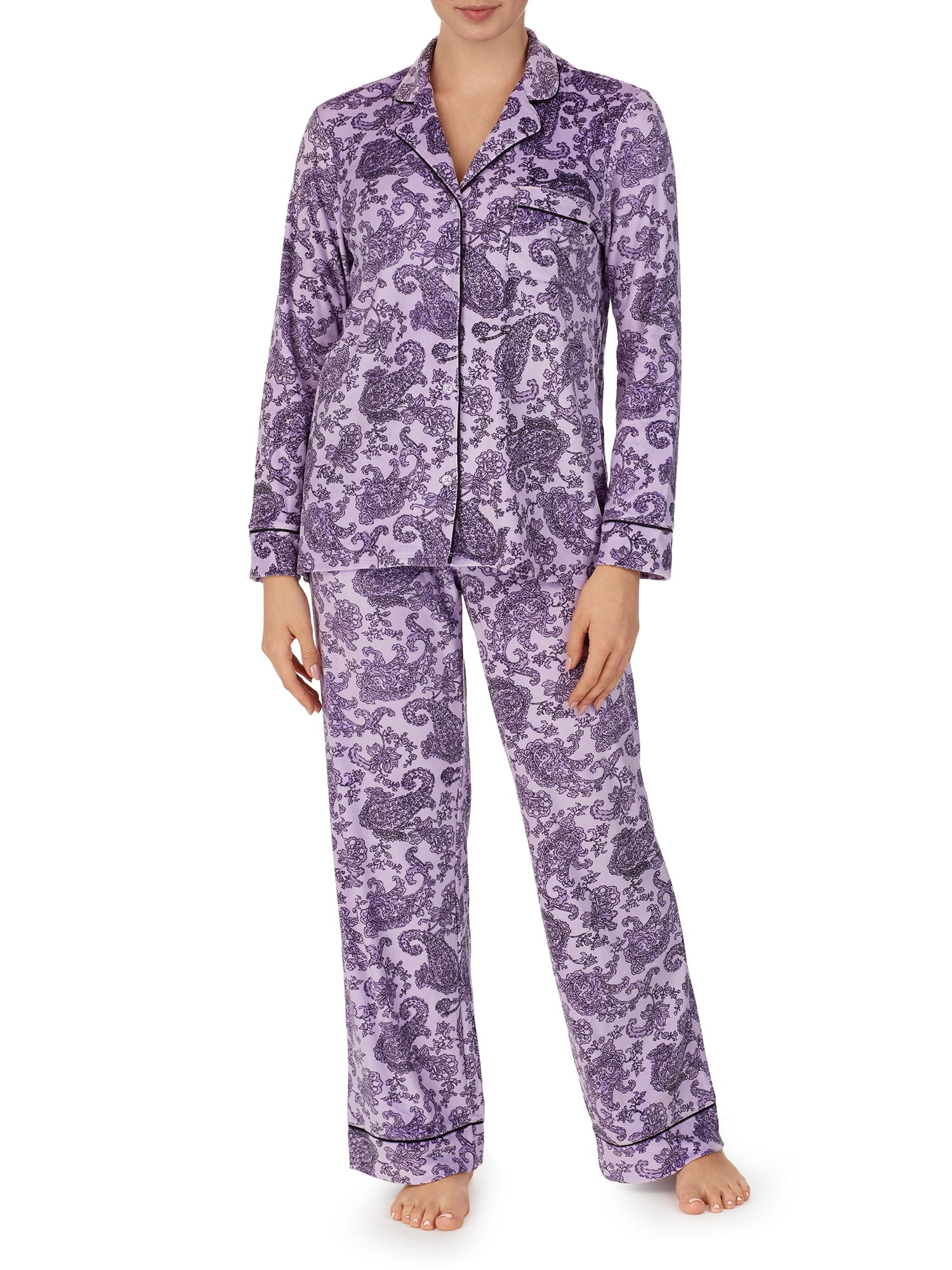 Secret Treasures Long Sleeve Collared Paisley Pajamas (Women's or