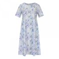 thumbnail image 4 of Patlollav Dresses Womens Casual Sexy Round Neck Print Summer Short Sleeve Pockets Dress, 4 of 6